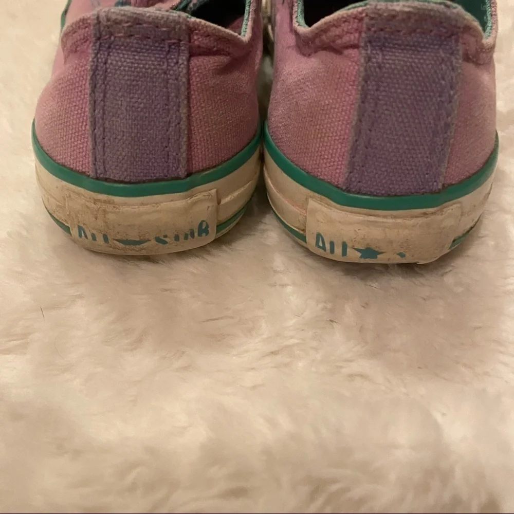 PURPLE and teal converse